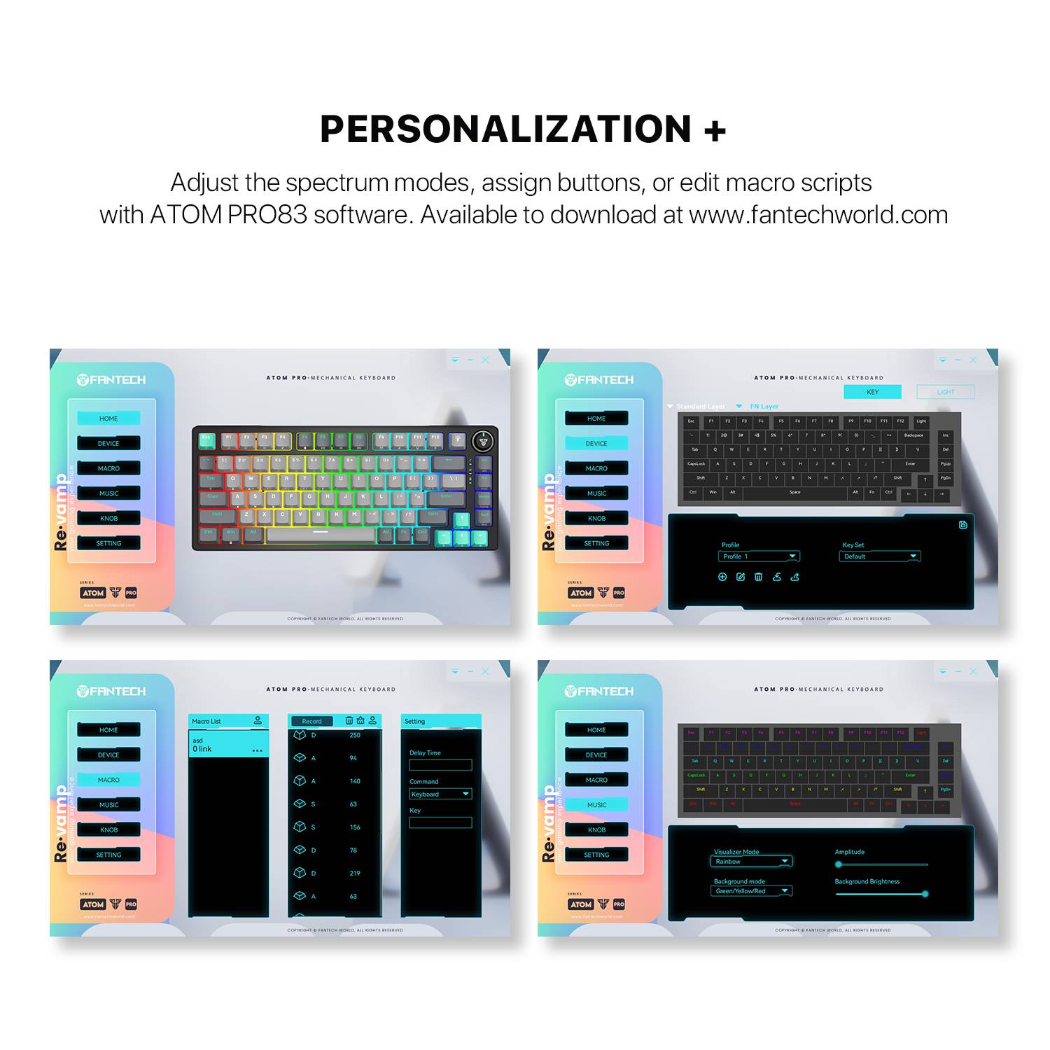 Fantech MK913 ATOM PRO83 WIRELESS MECHANICAL KEYBOARD Blue Switch Red Switch 5 Pin Hot Swap