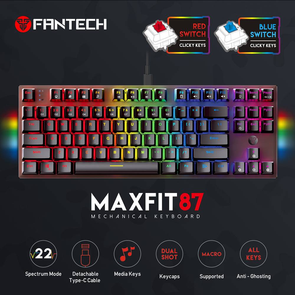 Fantech Mechanical Keyboard MAXFIT Mechanical Gaming Keyboard for pc