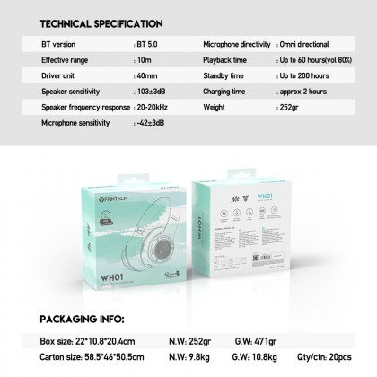 FANTECH Green WH01 True Wireless Gaming Headset (ME Series)