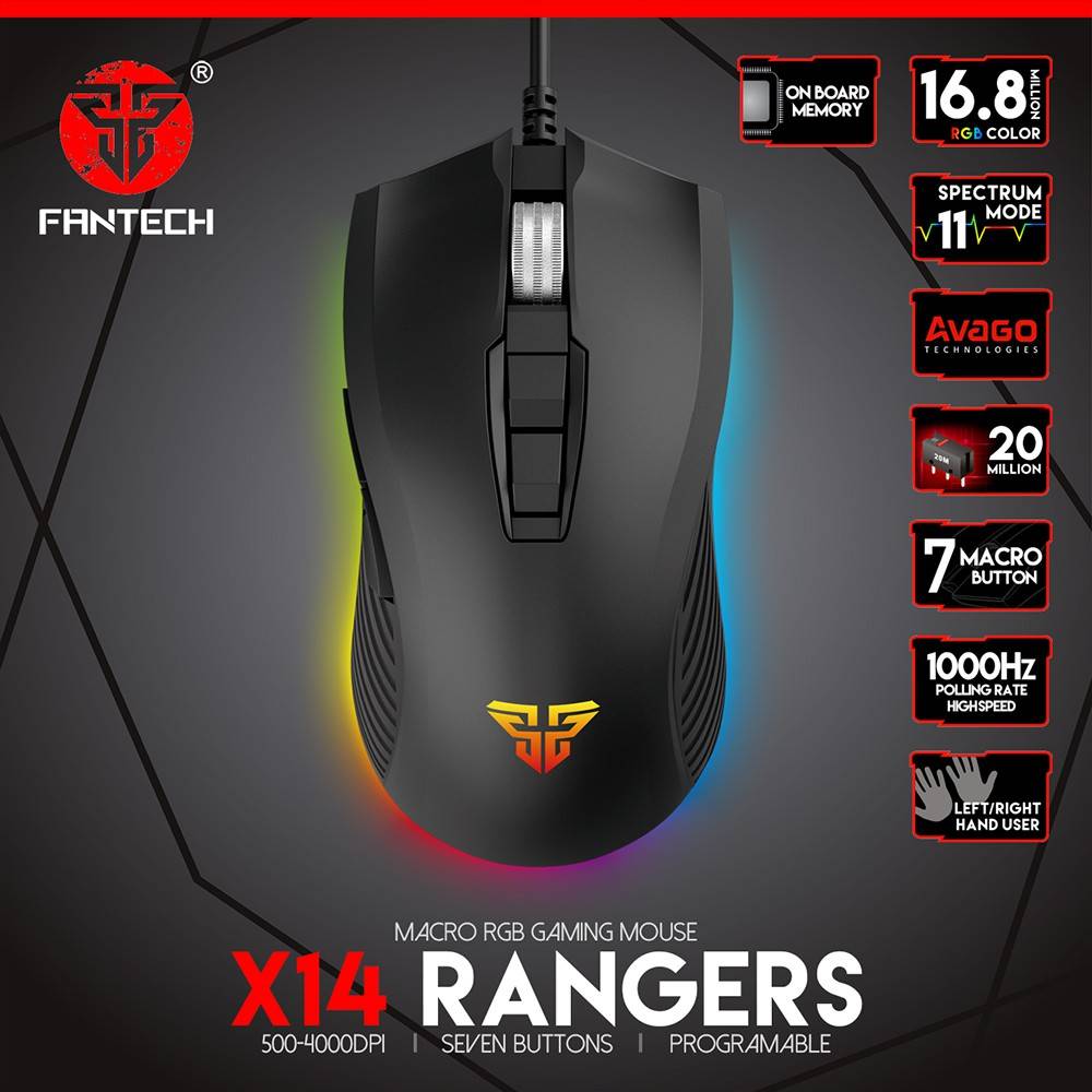 Buy FANTECH x14 RANGERS GAMING MOUSE at Fantech Malaysia Now