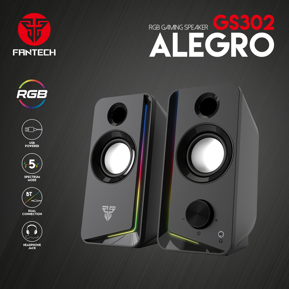Fantech GS302 Alegro RGB Gaming Speaker Dual Connection BT/3.5mm Audio
