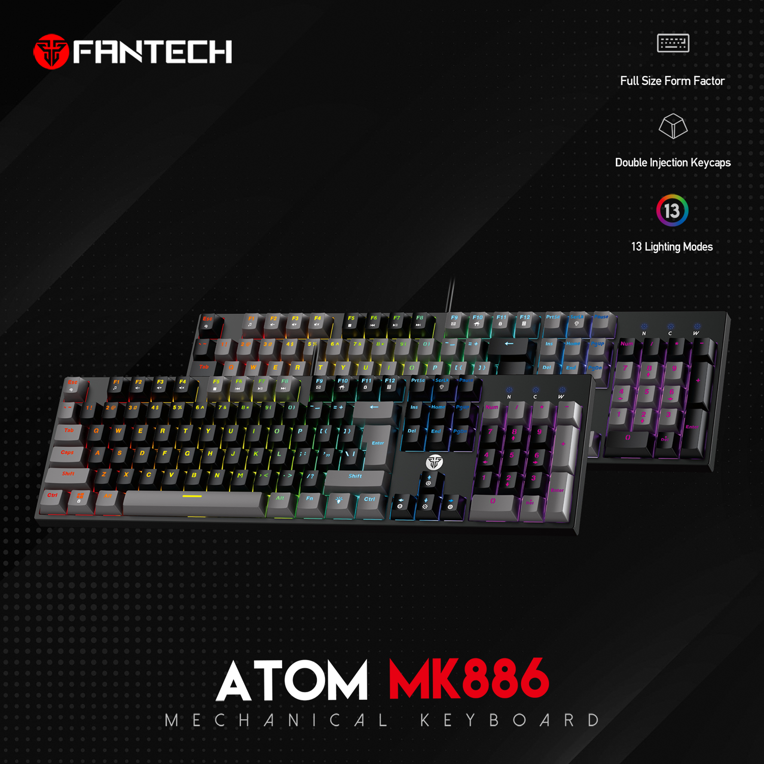 FANTECH ATOM MK886 MECHANICAL KEYBOARD gaming keyboard for pc laptop