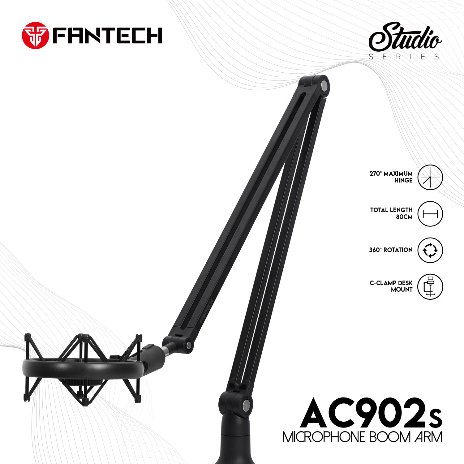 ac902s - Fantech AC902s Studio Microphone Arm – 80cm Adjustable Stand