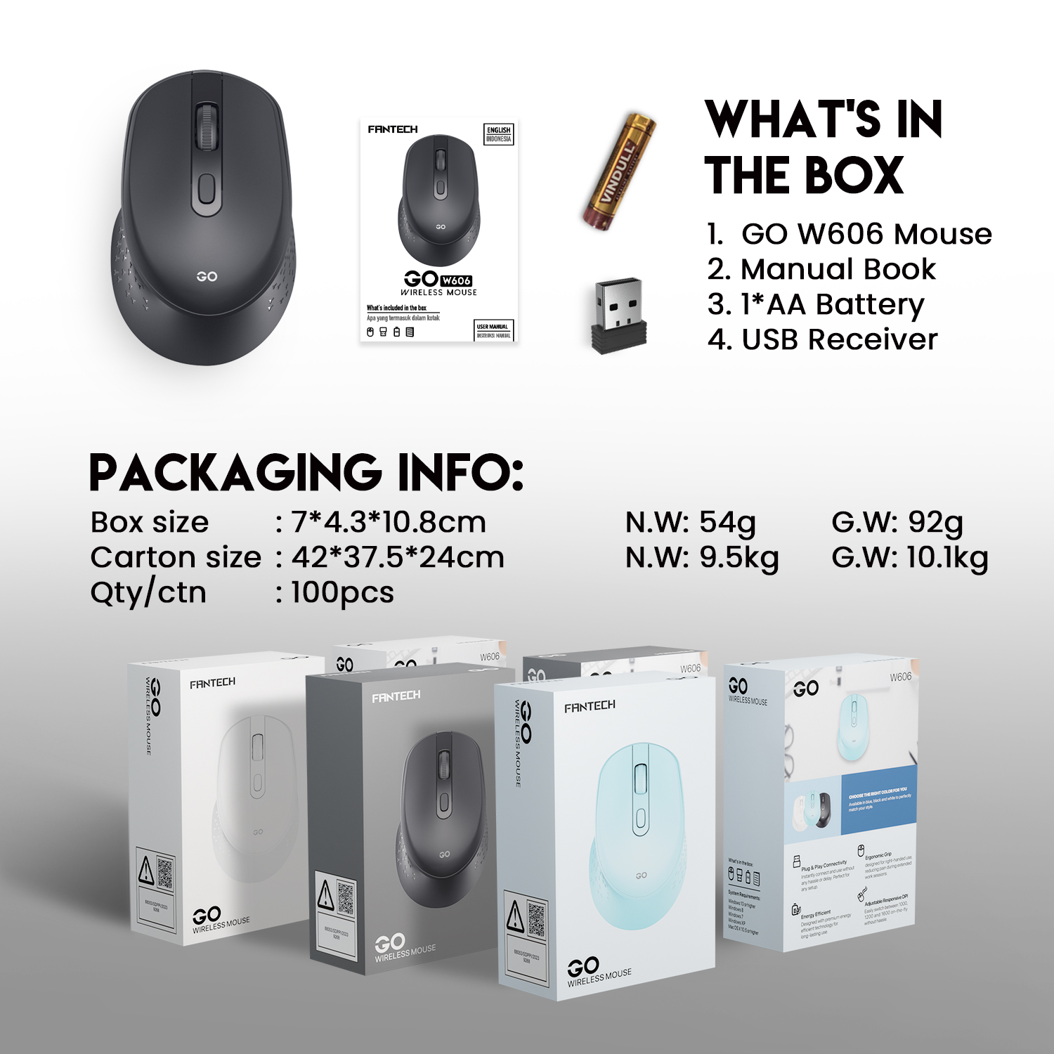 2669974d - FANTECH W606 GO: Productive Wireless Mouse